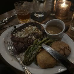 Oval Office - Ribeye steak with Angels Envy rye finished in Rum Casks.