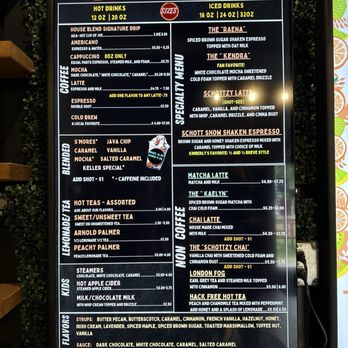 Schottzy’s - Drink Menu - Coffee & Tea Near Me - La Coste, Texas