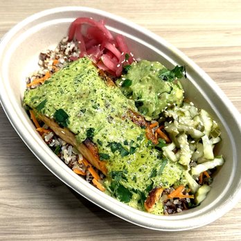 Smash Bowl - Salmon Bowl - Mmm! - Salad Near Me - Overland Park, Kansas Smash Bowl - Salmon Bowl - Mmm! - Salad Near Me - Overland Park, Kansas