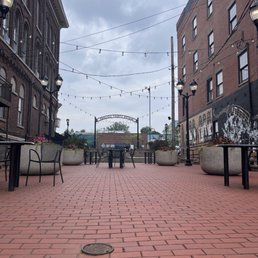 Outdoor seating - looks right at the river. Outdoor seating - looks right at the river.