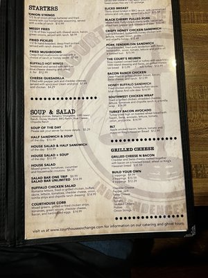 Menu photo 2 Courthouse Exchange Restaurant Independence, MO