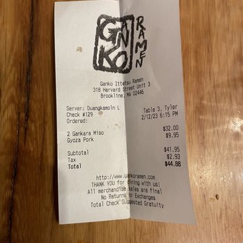 Ganko Ittetsu Ramen - Price for two ramen and dumplings - Ramen Near Me - Brookline, Massachusetts Ganko Ittetsu Ramen - Price for two ramen and dumplings - Ramen Near Me - Brookline, Massachusetts