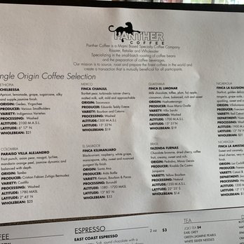 Panther Coffee - Menu on 2/16/19 - Coffee & Tea Near Me - Miami Beach, Florida Panther Coffee - Menu on 2/16/19 - Coffee & Tea Near Me - Miami Beach, Florida
