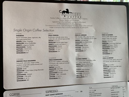 Menu photo 2 Panther Coffee Miami Beach, FL