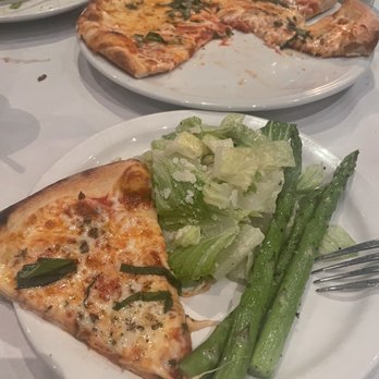 Prego Restaurant - Margherita pizza, Caesar salad, asparagus - Italian Near Me - Tustin, California