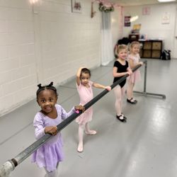 Jitterbugs Dance and Tumbling - Preschool Ballet class at the barre