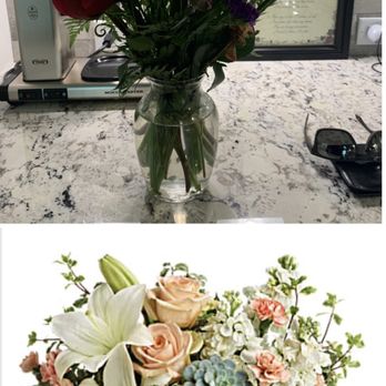 Floralily Wedding Decorators - What was received on top, what I ordered on the bottom. Does that look like an $90 flower arrangement to you?! Looks nothing like it. - Florists Near Me - Durham, North Carolina