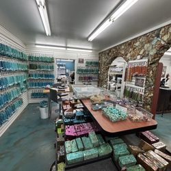 Kingman Turquoise - Hanks of beads, blocks of stabilized stone - some dyed.