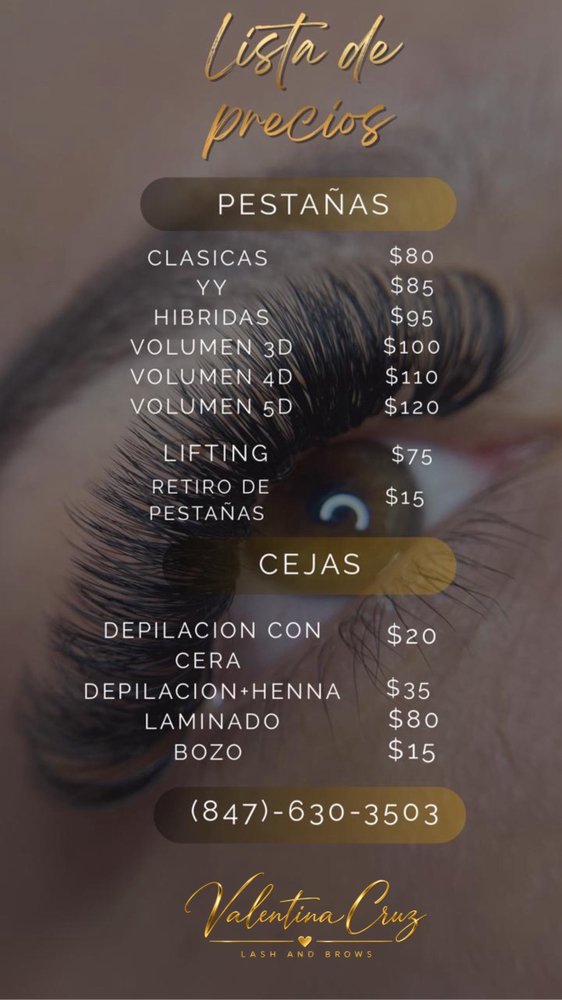 Valentina Cruz Lash and Brows Logo
