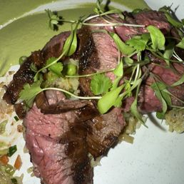 Flank Steak cooked Medium. I already took a bite otherwise it would look even better!