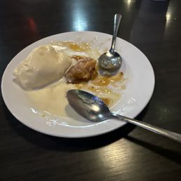 Peach cobbler is awesome. Almost all gone.