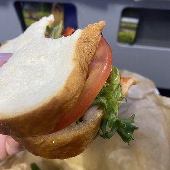 Panera Bread - Spent $20 on wilted lettuce in my salad and this seemingly store bought white bread on my Mediterranean veggie sandwich. - Salad Near Me - Dallas, Texas