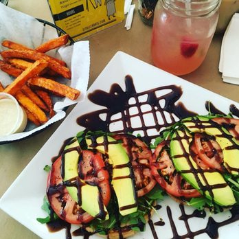 El Taller - Open faced sandwich, strawberry lemonade, and sweet potato fries (so good)! - Bookstores Near Me - Lawrence, Massachusetts