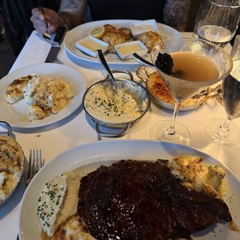 Ocean 48 - Bone-In Ribeye* ** Boursin Cheese Whipped Potatoes** Shells Cheese Corn Crème Brûlée Stone Fruit Martini - Seafood Near Me - Newport Beach, California Ocean 48 - Bone-In Ribeye* ** Boursin Cheese Whipped Potatoes** Shells Cheese Corn Crème Brûlée Stone Fruit Martini - Seafood Near Me - Newport Beach, California