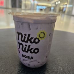 Taro milk tea with coconut jelly Taro milk tea with coconut jelly