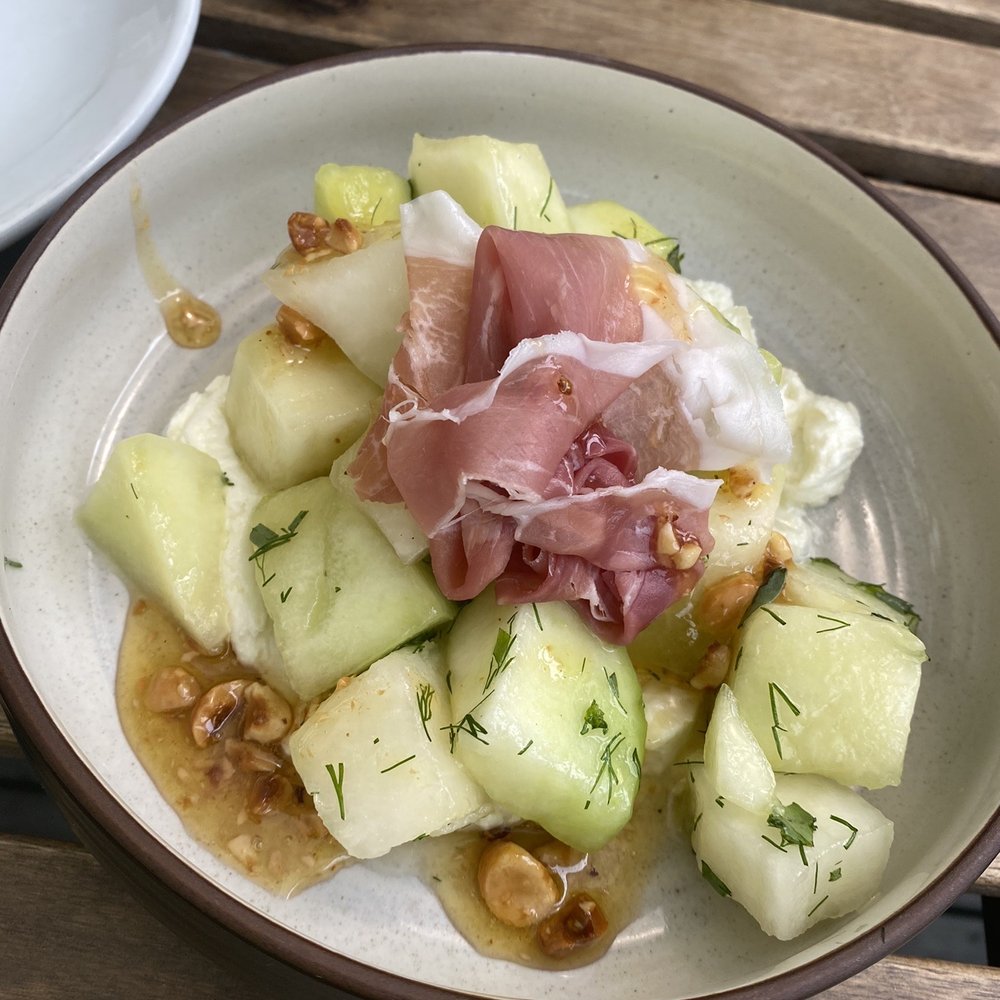 Meadowsweet - Heirloom melon & prosciutto - New American Near Me - Brooklyn, New York Meadowsweet - Heirloom melon & prosciutto - New American Near Me - Brooklyn, New York