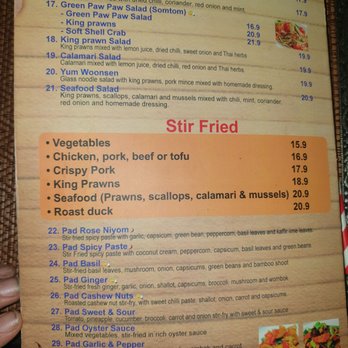 Rose Niyom Thai - 3rd page of menu - Thai Near Me - Nundah, QLD