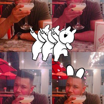 Copycat Co - My girlfriend being silly with her snow app.  Love it.  Drink: Bees Knees! - Cocktail Bars Near Me - Washington, DC, District of Columbia