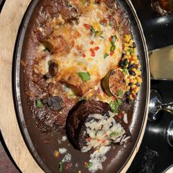 Tabernash Tavern - El Chingon Sirloin with poblano enchiladas