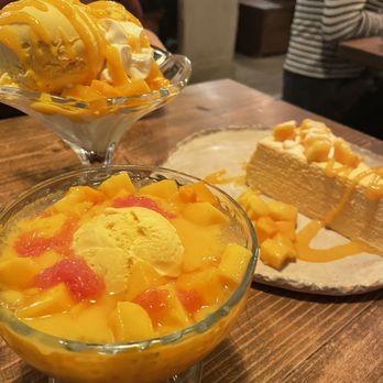 Mango Mango Dessert - A1. Special Mango Juice Sago and Pomelo with Mango Ice Cream Mango crepe - Desserts Near Me - New York, New York Mango Mango Dessert - A1. Special Mango Juice Sago and Pomelo with Mango Ice Cream Mango crepe - Desserts Near Me - New York, New York