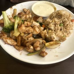 Hibachi chicken with fried rice
