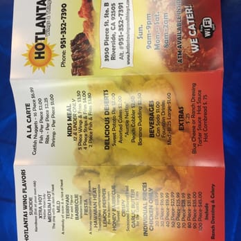 Hotlanta Wings And Things - Back of menu - American Near Me - Riverside, California Hotlanta Wings And Things - Back of menu - American Near Me - Riverside, California