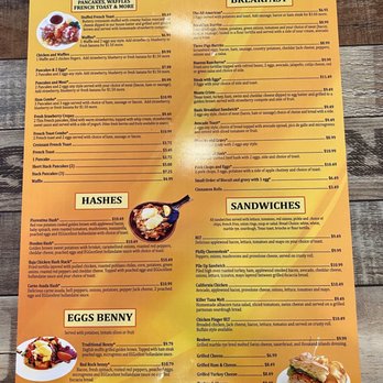 Eggscellent - Menu (one side-they also have lunch items some on the other side of the menu) - Breakfast & Brunch Near Me - Las Vegas, Nevada