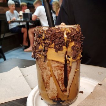 The Yard Milkshake Bar - Peanut butter, chocolate and brownie sundae (sans brownie because he said I took too long to snap a picture) - Ice Cream & Frozen Yogurt Near Me - Virginia Beach, Virginia The Yard Milkshake Bar - Peanut butter, chocolate and brownie sundae (sans brownie because he said I took too long to snap a picture) - Ice Cream & Frozen Yogurt Near Me - Virginia Beach, Virginia