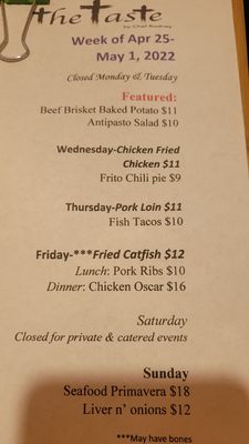 Menu photo 1 the taste by Chef Rodney Marietta, OK Menu photo 1 the taste by Chef Rodney Marietta, OK