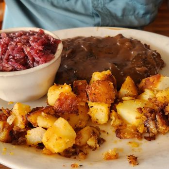 Old German Bakery & Restaurant - Jägerschnitzel Plate - Bakeries Near Me - Fredericksburg, Texas
