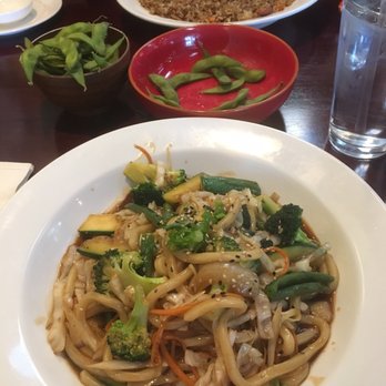 Hon Sushi - Vegetable udon and what was left of my edemame - Sushi Bars Near Me - Carrollton, Texas Hon Sushi - Vegetable udon and what was left of my edemame - Sushi Bars Near Me - Carrollton, Texas