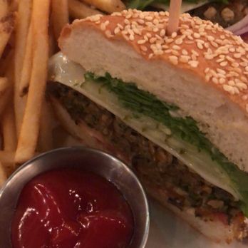 LOCAL Public Eatery Liberty Village - Veggie burger with fries. - Sports Bars Near Me - Toronto, Ontario