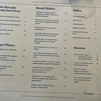 Homer - Menu - Mediterranean Near Me - Seattle, Washington
