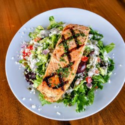 The Big Greek Cafe - Grilled Salmon Greek Salad