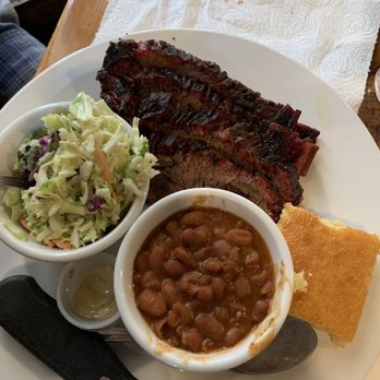 Griff's BBQ & Grill - Beef Brisket with cole slaw, ranch beans, and cornbread - American Near Me - Copperopolis, California