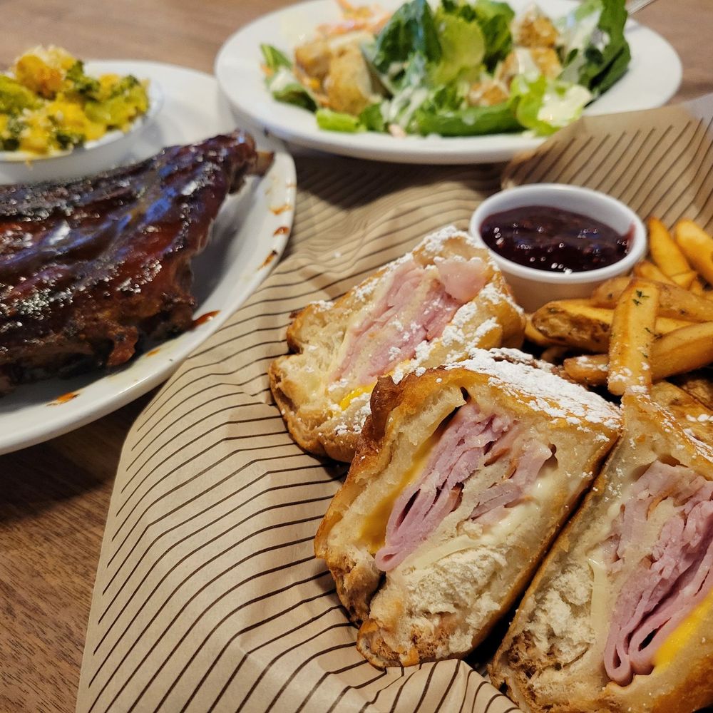 Monte Cristo and Half Rack of Ribs. Monte Cristo and Half Rack of Ribs.