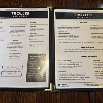 Troller Ale House - Appetizer and salad and entree menu~ (April 2026) - Pubs Near Me - West Vancouver, British Columbia Troller Ale House - Appetizer and salad and entree menu~ (April 2026) - Pubs Near Me - West Vancouver, British Columbia