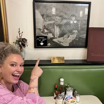 Jim's Steak & Spaghetti House - Booth where JFK ate. - Italian Near Me - Huntington, West Virginia