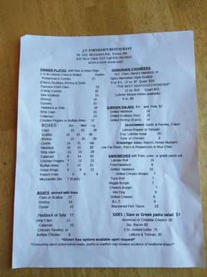 Menu photo 6 JT Farnham's Essex, MA Menu photo 6 JT Farnham's Essex, MA