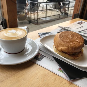 Intelligentsia Coffee - Flat White and an Egg and Ham breakfast sandwich. - Coffee & Tea Near Me - Chicago, Illinois