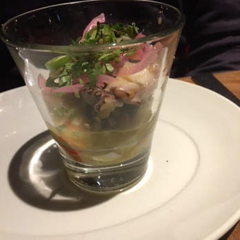 Leña Brava - COCTEL VERDE - Baja rock crab, octopus, pink shrimp, potatoes, tomatoes, cucumbers - Seafood Near Me - Chicago, Illinois