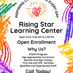 Rising Star Learning Center - Enroll Today at Rising Star Learning Center!  Where Quality Care Meets Early Learning