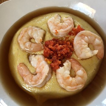 Sol - Shrimp with polenta for brunch. Too sweet to be my thing, but maybe you'd like it? - Latin American Near Me - Willoughby, Ohio