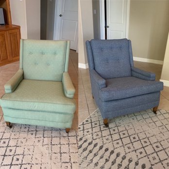New York Interiors - Before (left) & After (right) - Furniture Reupholstery Near Me - Austin, Texas New York Interiors - Before (left) & After (right) - Furniture Reupholstery Near Me - Austin, Texas