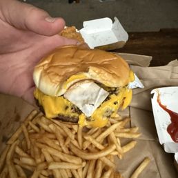 Piece of paper in my burger