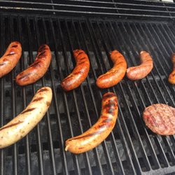 Peconic Prime Meats - Cooking sausage.