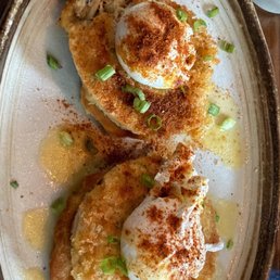 Crab cake Benedict Crab cake Benedict