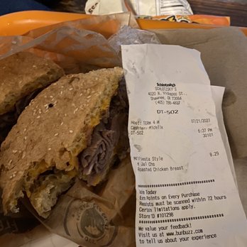 Schlotzsky's - This was supposed to be a fiesta chicken sandwich, looks like 2 of us will be disappointed at home - Delis Near Me - Shawnee, Oklahoma Schlotzsky's - This was supposed to be a fiesta chicken sandwich, looks like 2 of us will be disappointed at home - Delis Near Me - Shawnee, Oklahoma