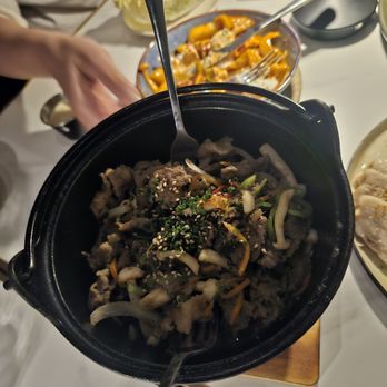 Seoul BAP - Cast Iron Bulgogi. $35. Very tasty. Plenty of mushrooms and not too sweet - Korean Near Me - New York, New York