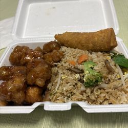Hoa My Chinese Restaurant - Orange Chicken dinner w/ vegetable fried rice and eggroll